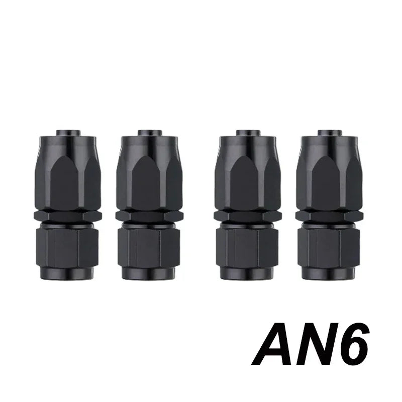 4X Universal AN4 AN6 AN8 AN10 AN12 Straight 45 90 120 180 Degree Oil Fuel Swivel Hose End Fitting Oil Hose End Adaptor Kit Black