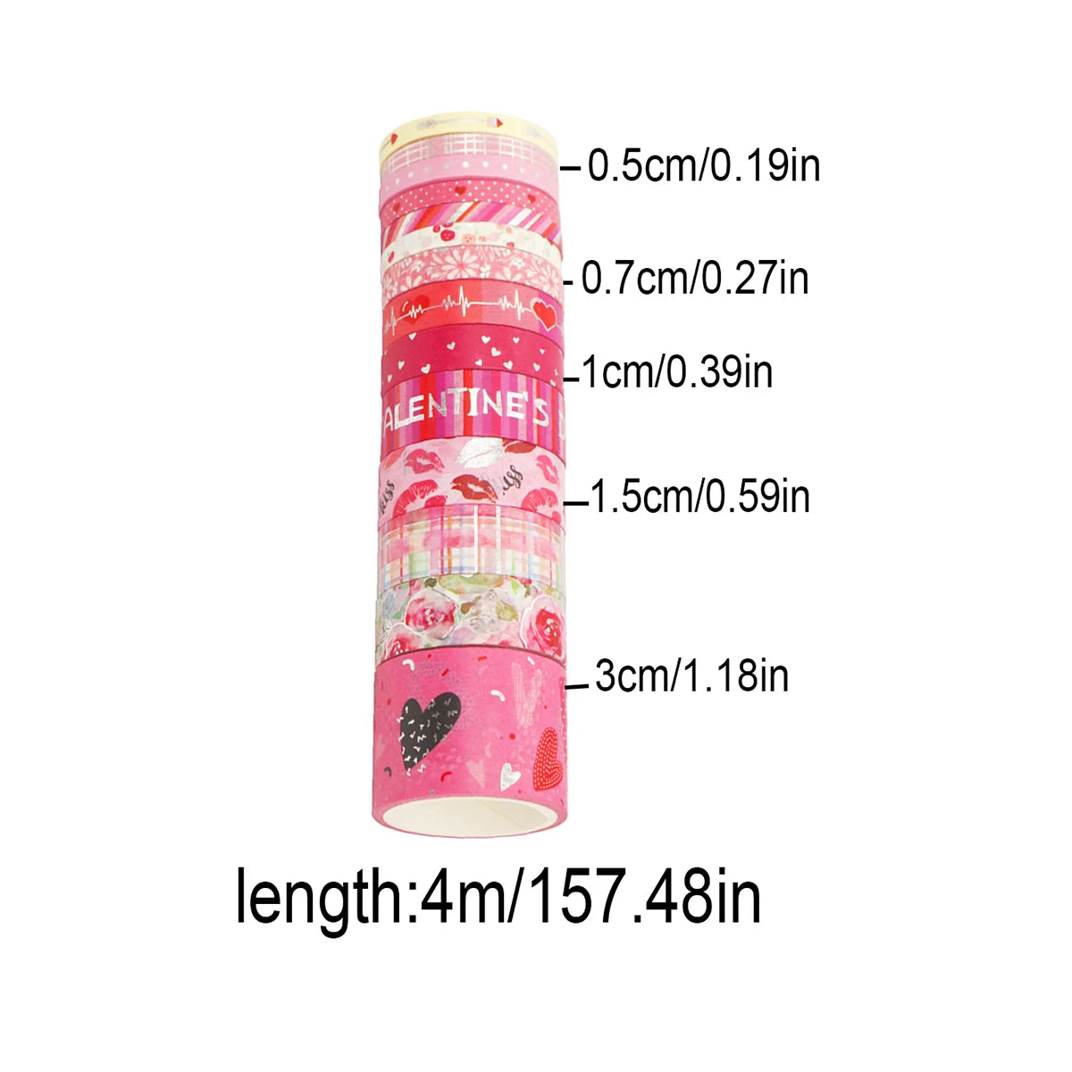 Romantic Valentine's Day washi tape,heart flower silver foil decoration material,DIY creative handmade gift for journals, greeti