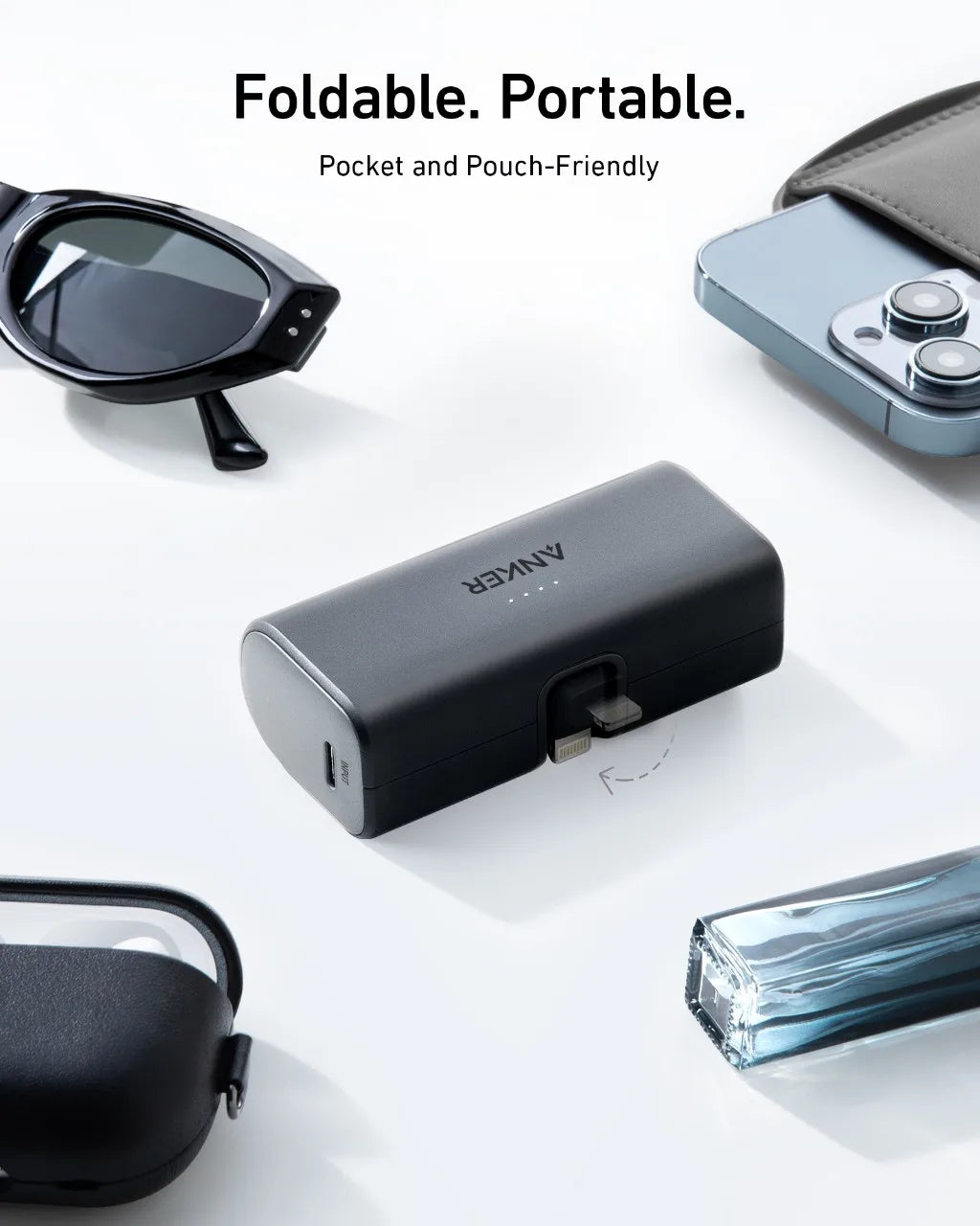 Anker 621 Powerbank 5,000mAh 12W Portable Charger with Built-in Lightning Connector Battery Pack Compatible with iPhone 14