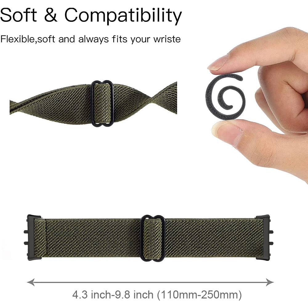 Braided Elastic Nylon Band For Samsung Galaxy Fit 3 Sports Women Men Watch Bracelet Strap Loop For Samsung Fit 3 SM-R390 Clasp