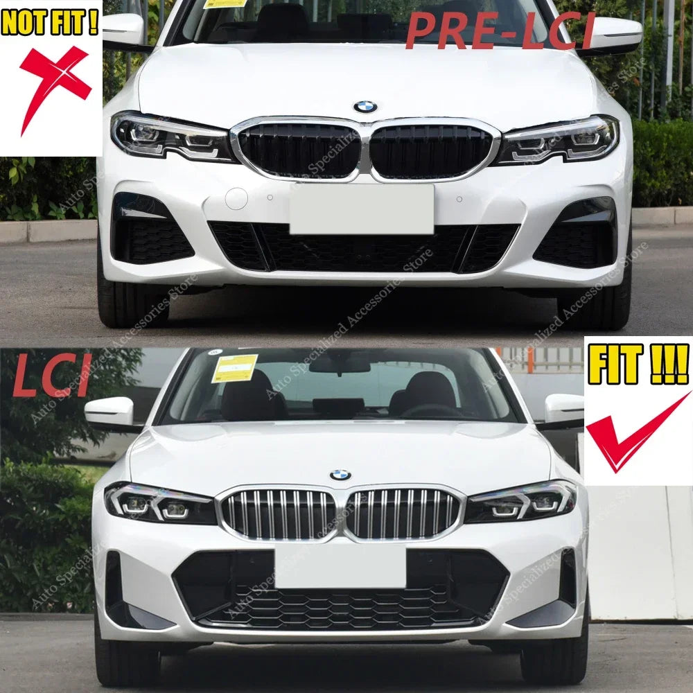 For BMW G20 G21 LCI Front Bumper Splitter Lip Spoiler Diffuser  320i 330d 330i 320d M340i M Sport 2022-2024 Facelift Bodykit