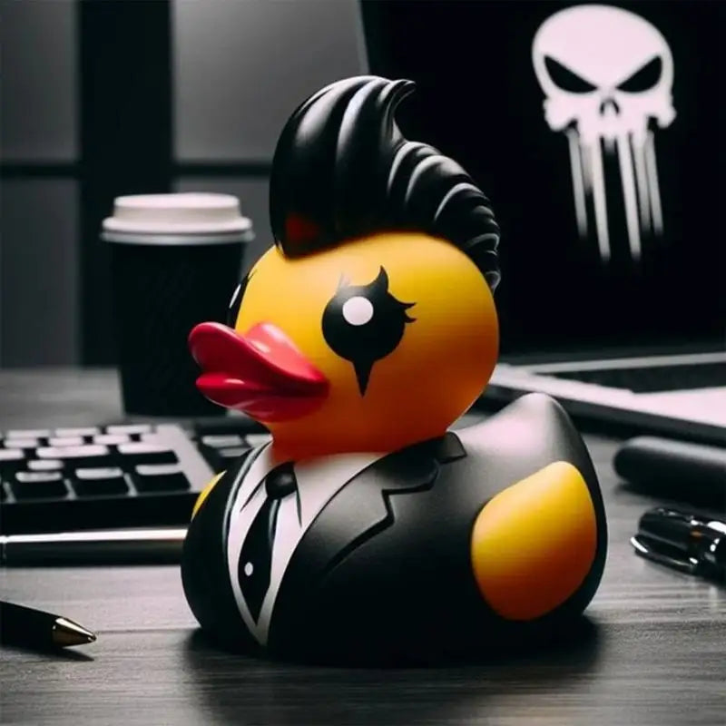 Punk Duck Figurines Punky Animal Desk Figurine Cool Cartoon Resin Duck Statue Decorative Horror Collectible For Desktop