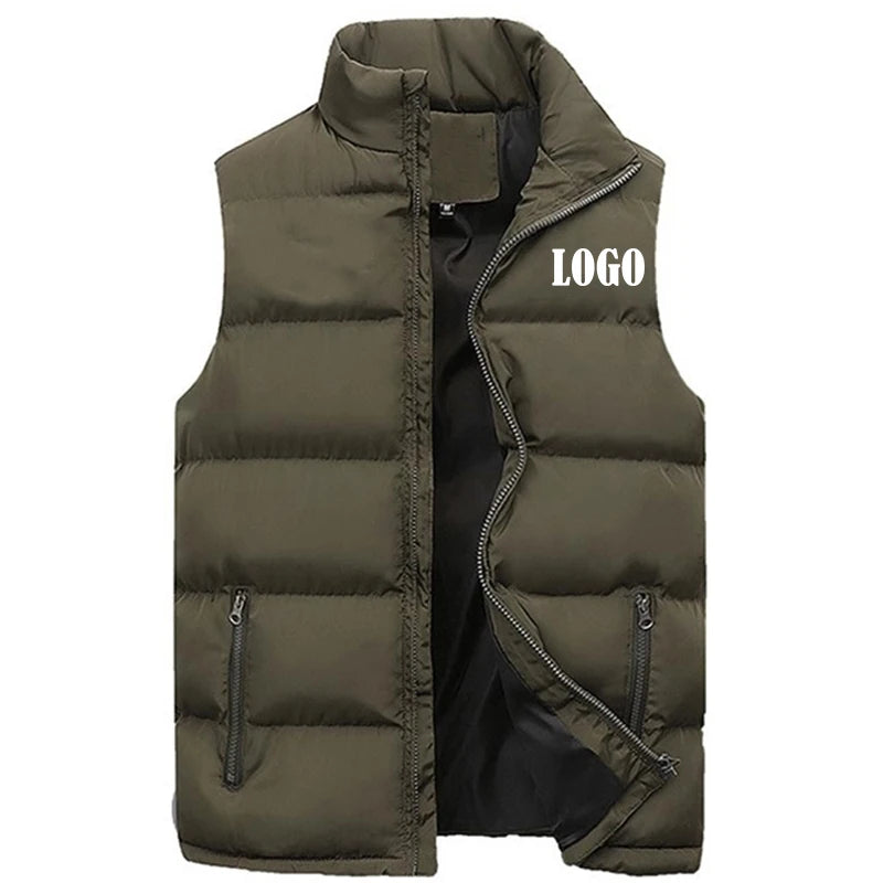 Customized Men and Women Puffer Vest Warm Vest Jacket Sleeveless Coat Warm Sleeveless Jackets Autumn Winter Padded Coat