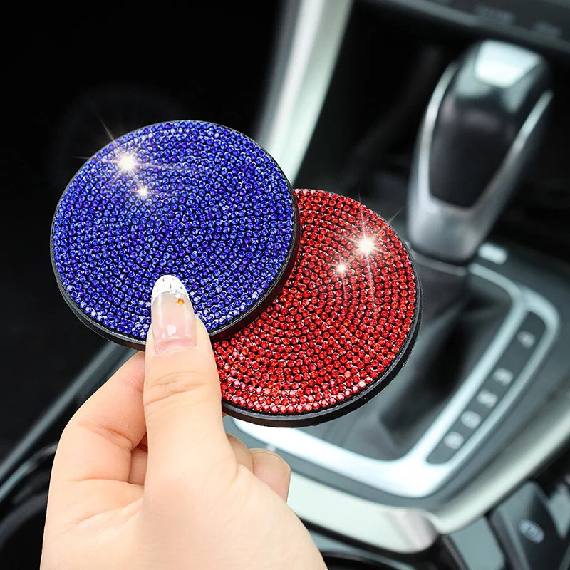 4 pcs/set Car Interior Accessories Multifunction Diamond Auto Seat Back Hooks Non-slip Coaster Universal Car Hook Water Cup Mat