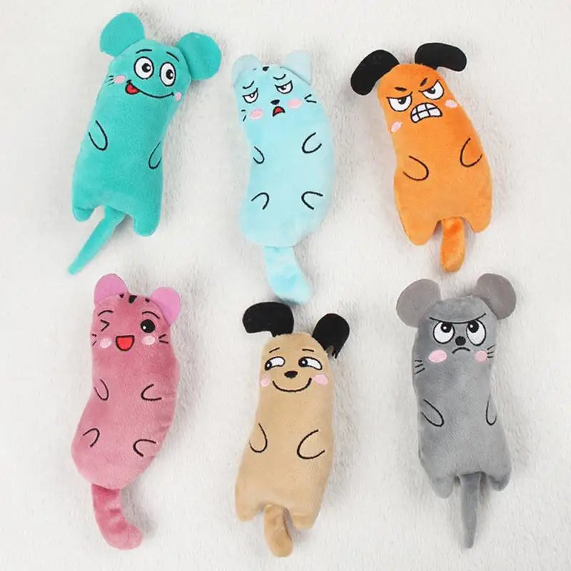 1pc Plush Cat Toy Cat Grinding Catnip Toys Funny Interactive Pet Kitten Chewing Toy Claws Thumb Bite Cat Mint for Cats Supplies