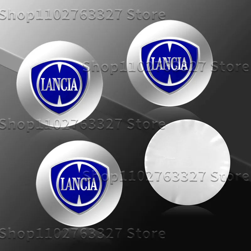 4Pcs 56mm Aluminium Car Wheel Center Hub Caps Emblem Wheel Sticker For Lancia Delta 3 Ypsilon Phedra Musa Voyage Accessories