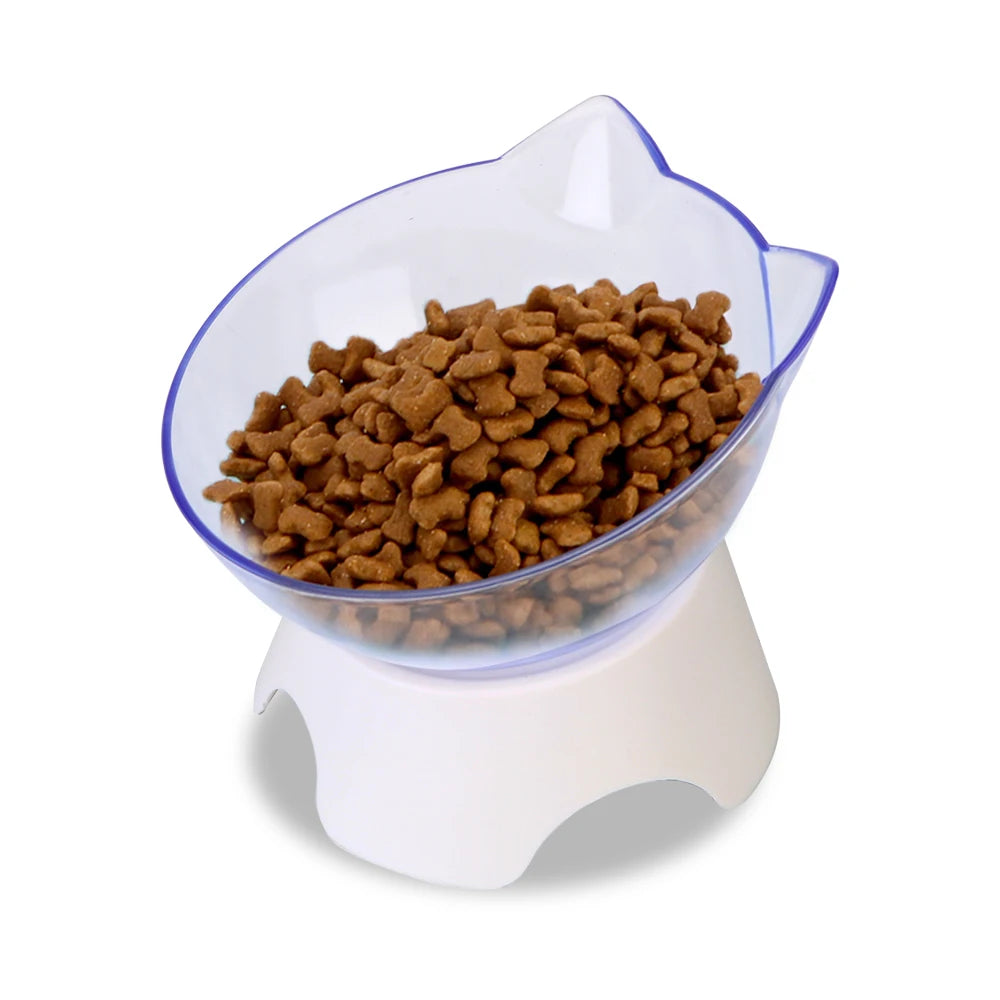 Transparent Cat Bowl For Cats Dogs Feeders Non-slip With Stand Base Pet Food and Water Bowls Pet Supplies