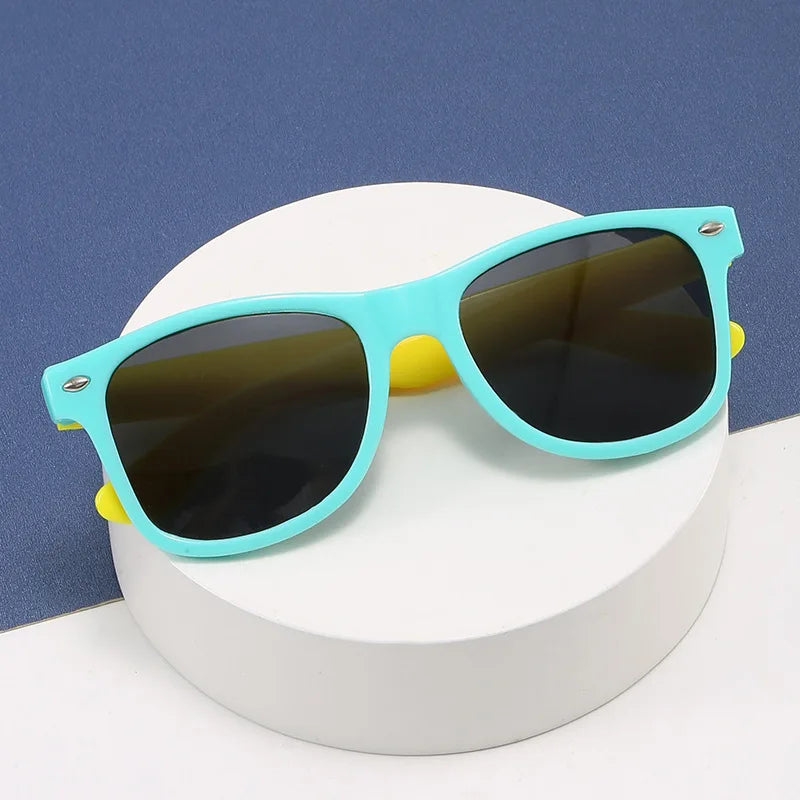 Vintage Square Kids Sunglasses Flexible Safety Children Sun Glasses Fashion Boys Girls Sun Shades Eyewear UV400 Gafas De Sol