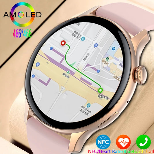 2024 Smart Watch for Women 466*466 AMOLED 1.43" HD Screen Always Display Time Bluetooth Call IP68 Waterproof Sports Smartwatch