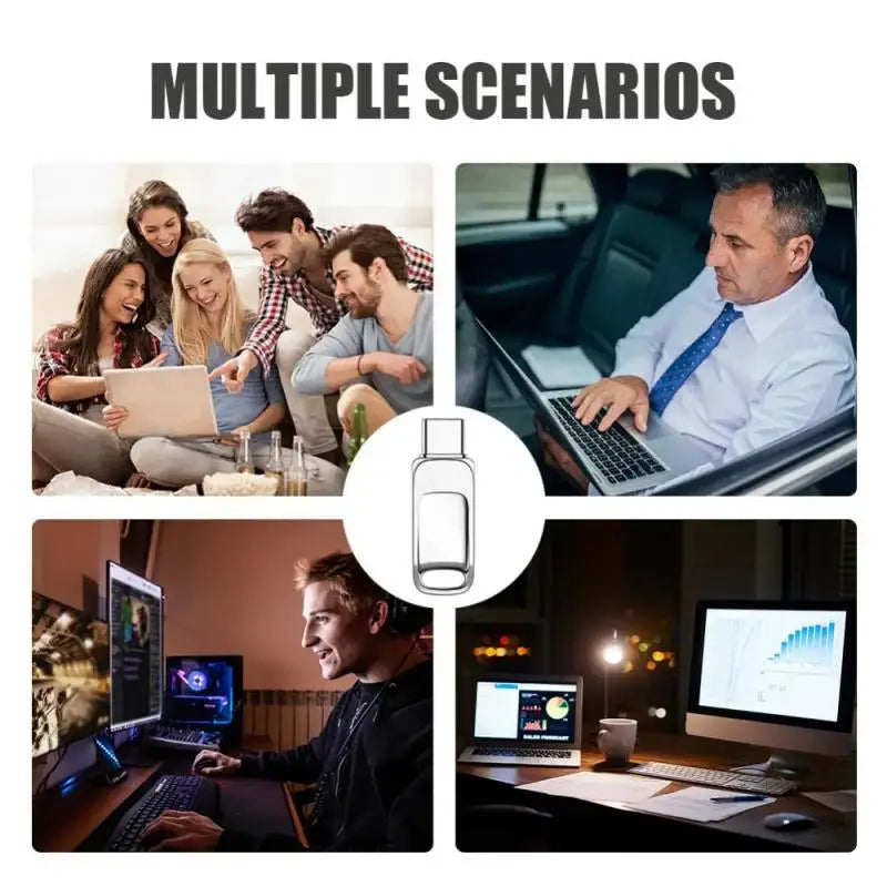 Mini 2TB Usb 3.0 Pen Drive Memory USB Flash Drives 1TB 512GB 256GB Metal TYPE C OTG High Speed Waterproof 2TB 1TB USB Memorias