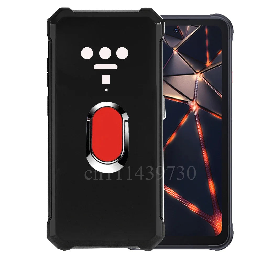 For Cubot KingKong 8 Power Ring Holder Case Black Soft TPU Camera Protection Back Phone Case For Cubot KingKong Power 6.5"