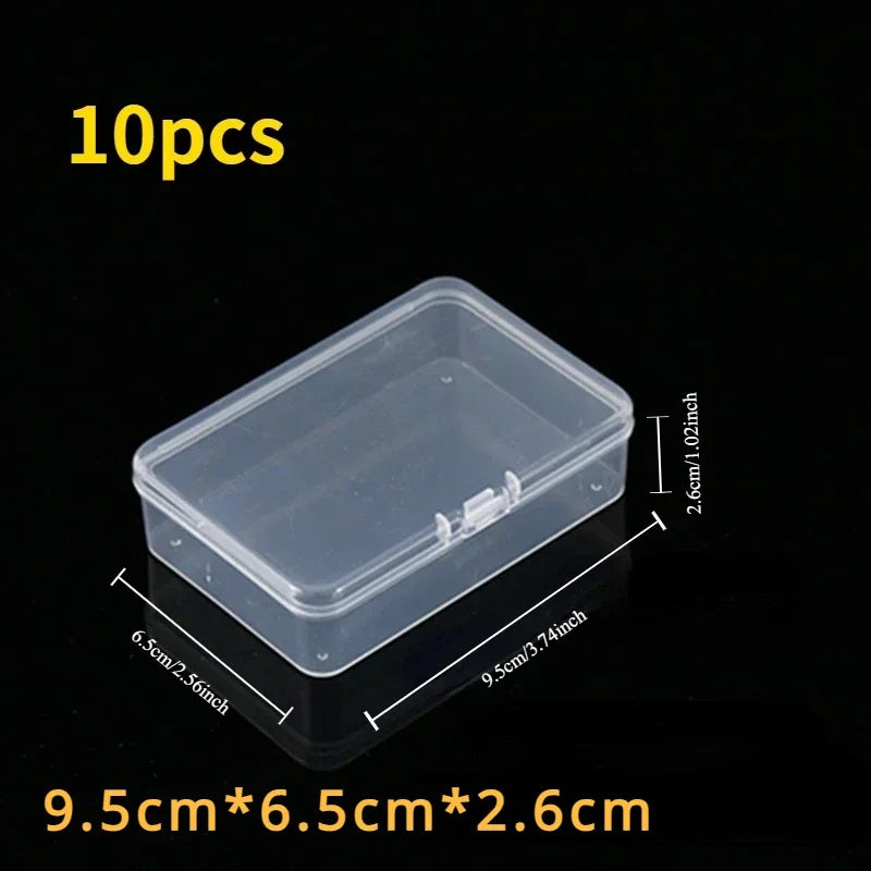 Mini Plastic Rectangular Storage Box Translucent Packing Box Dustproof Durable Strong Jewelry Case Container Home Storage