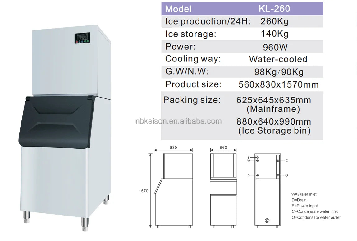 Ice Maker Commercial Ice Cube Machine Factory with air Cooling or Water Cooling