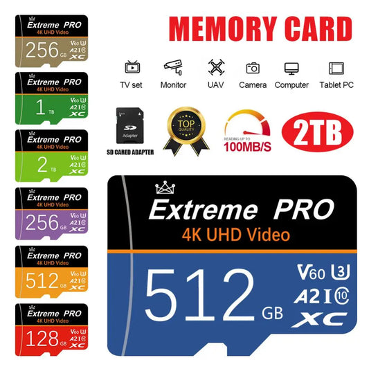 Class 10 Mini Sd Memory Card 2TB 1TB Micro TF SD Card 128GB Mobile Phone TF Flash Card Cartao De Memoria For Samsung Xiaomi PC