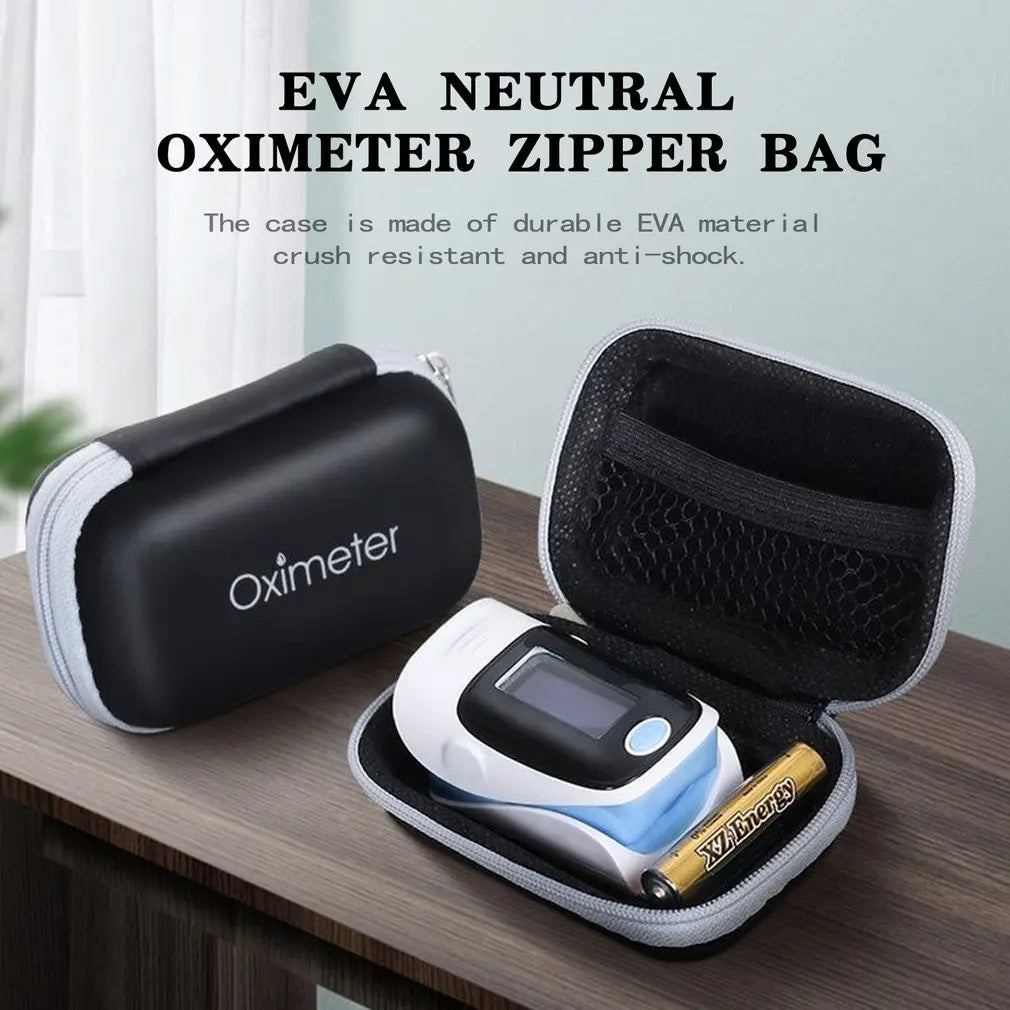 EVA Neutral Finger Oximeter Zipper Bag Storage Bag Pulse Oximeter Storage Box Oximeter Cover Kit Protection Bag Pill Box Case