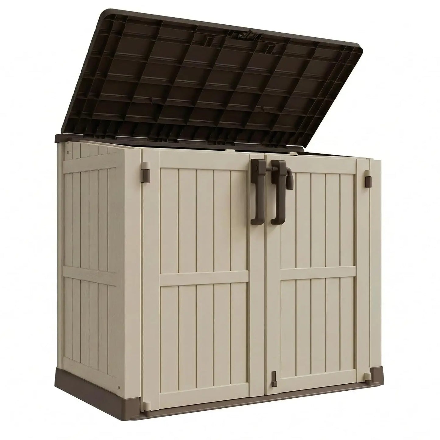 Outdoor Storage Cabinet 37 Cu Ft with Lockable Doors, Portable Horizontal Resin Storage Shed -Easy to Assemble,, Custom