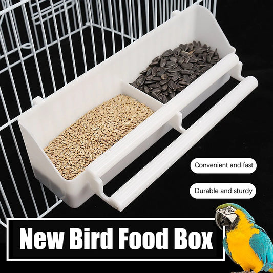 Parrot Birds Water Hanging Bowl Parakeet White Feeder Box Pet Cage Plastic Food Container Peony Cockatiels Budgerigar Supplies