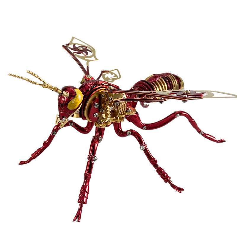Punk 3D Wasp Stainless Steel Model Adult Assembly Kit Anti-Stress Metal Mechanical Insect Animal Toys Christmas Gift for Kids