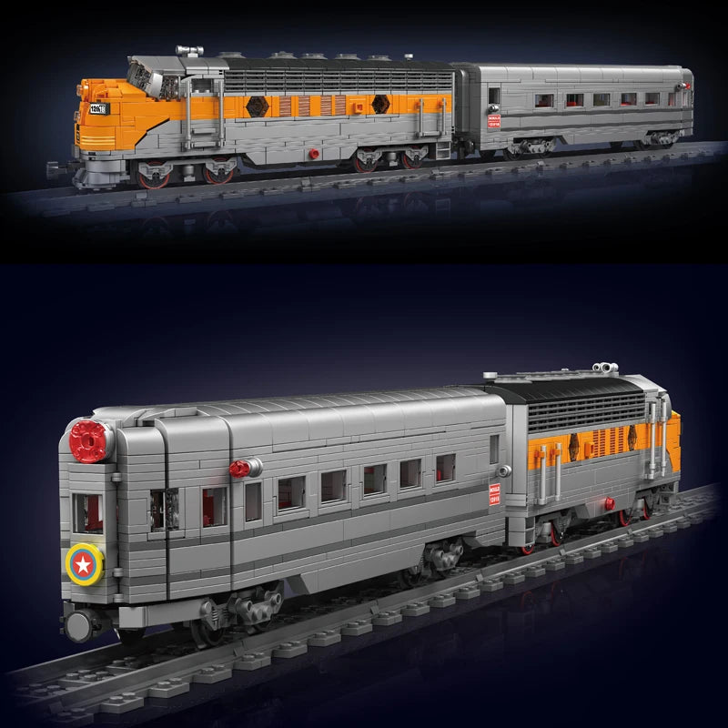 Mould King 12018 Technical Train Building Block Remote Control USA EMD F7 WP Diesel Locomotive Model Kids Christmas Gift Toys
