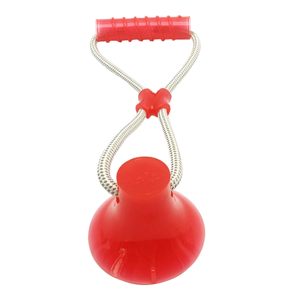 Dog Toys for Aggressive Chewers Interactive Teething Tug Rubber Toy with Suction Cup Rope for Puppy Playing Teeth Cleaning