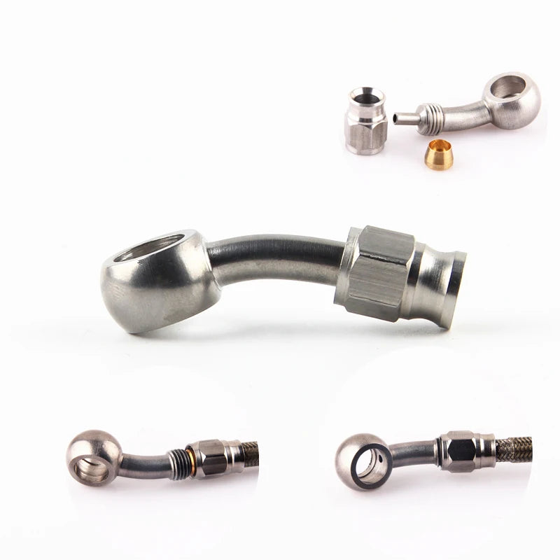 AN3 Motorcycle Motor Bike Hydraulic Brake Oil Hose Line Banjo Fitting m10x1 stainless Steel 10mm