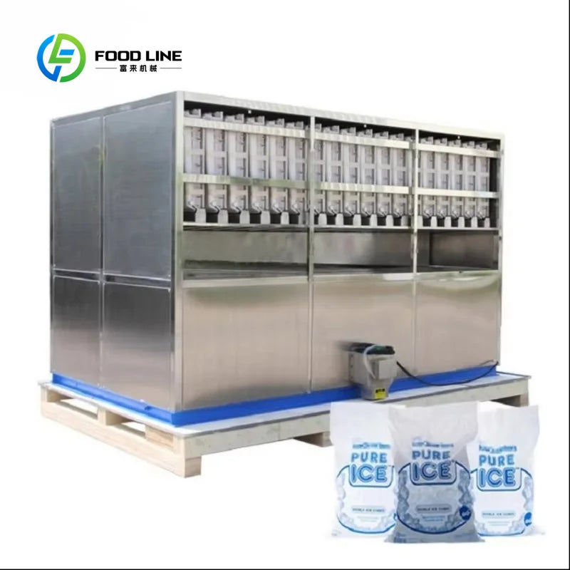 Customized Automatic PLC Controlled Ice Cube Machine 5 Ton/Day Industrial Ice Making Machine for Ice Factory & Beverage Industry