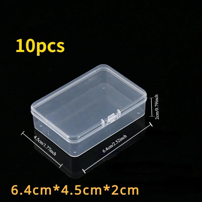 Mini Plastic Rectangular Storage Box Translucent Packing Box Dustproof Durable Strong Jewelry Case Container Home Storage