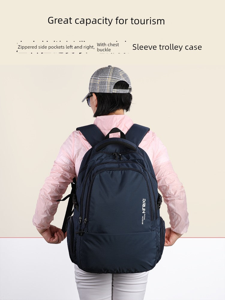 Travel Business Gingham Nylon Cloth Neutral Backpack