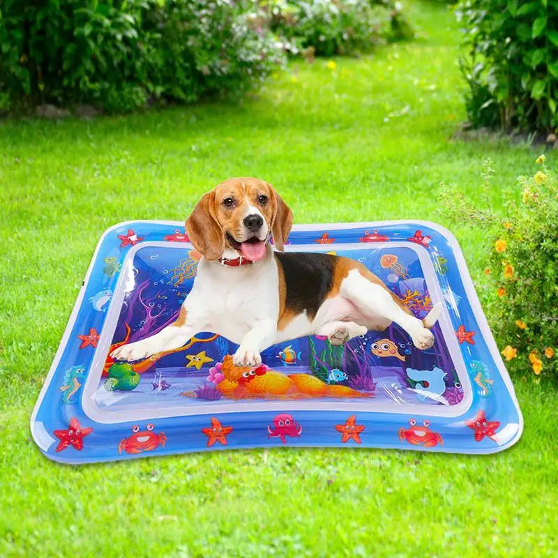 Water Sensory Play Mat Thickened Inflatable Water Mat For Cat And Dog Pet Playmat With Fish Sea Ocean Theme Sensory Toy Water