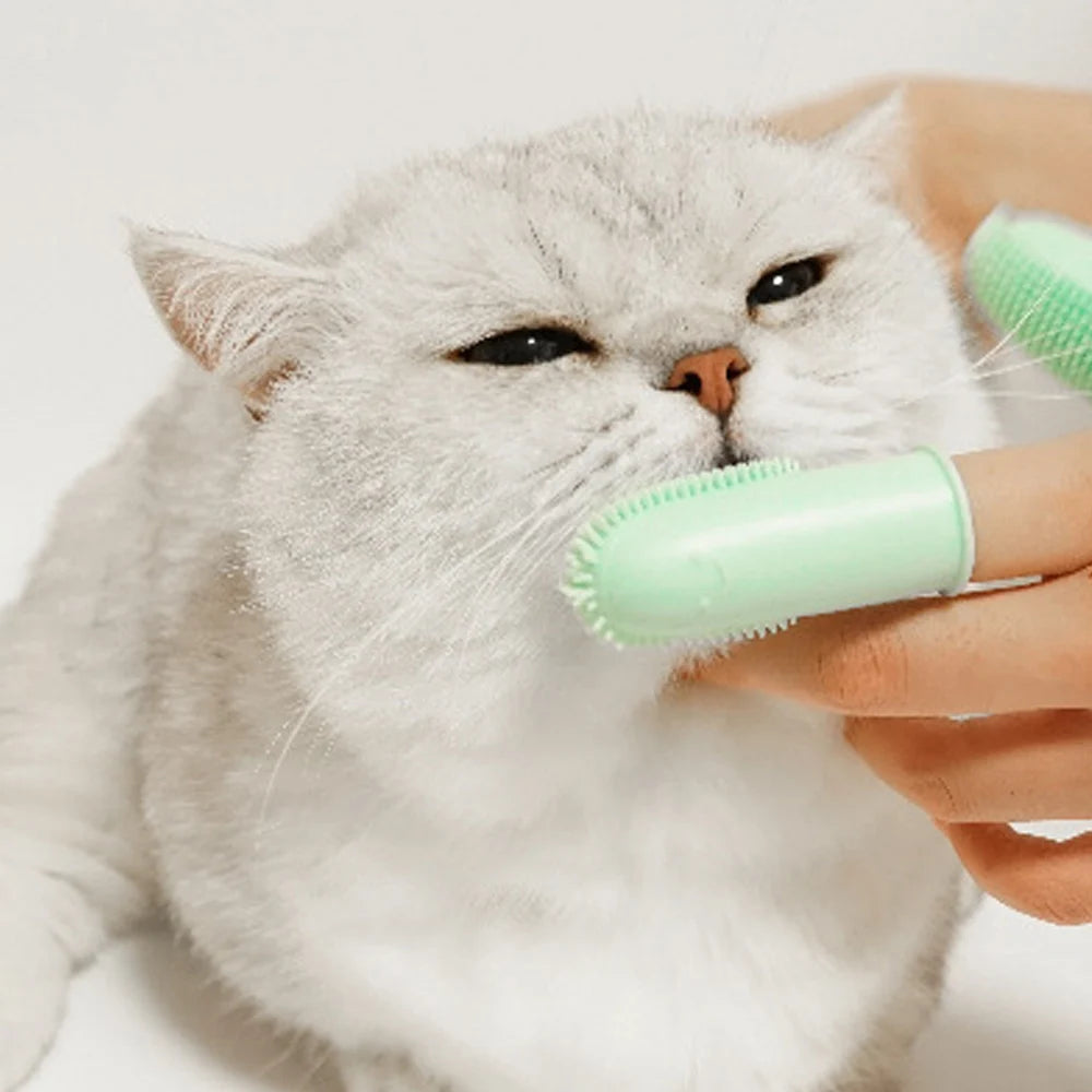 Pet Cat and Dog Silicone Soft Finger Set Toothbrush Teeth Cleaning Bad Breath Care Nontoxic Silicone Tooth Brush Tool Toothbrush