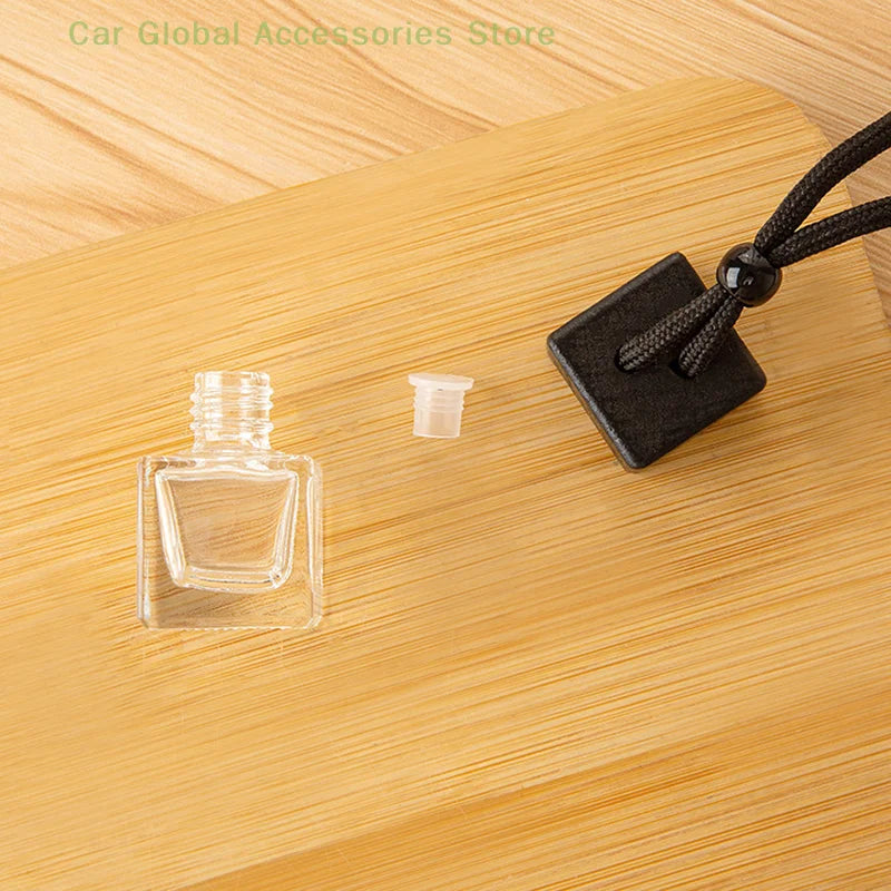 Dyed Square Cap Black Cap Empty Bottle Car Essential Oil Diffuser Fragrance Air Freshener Scent Perfume Bottle Ornament