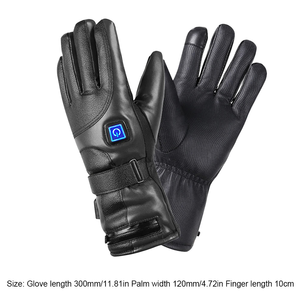 Rechargeable Heating Gloves 3 Temperature Levels Waterproof Electric Winter Gloves Hand Warmer for Outdoor Cycling Skiing Hiking