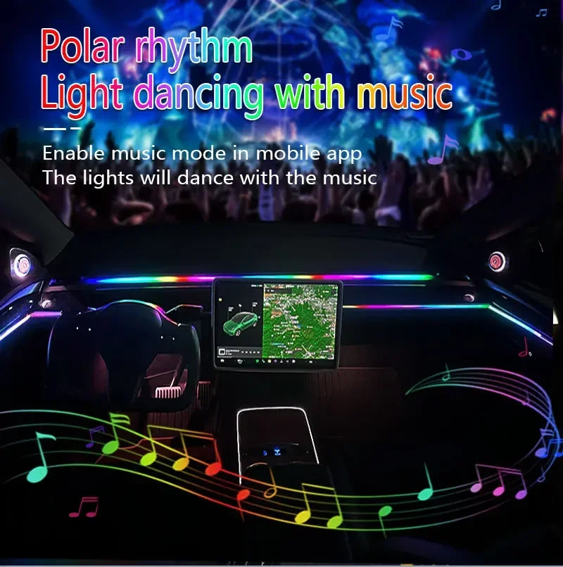 For Kia 64 Color RGB Symphony Car LED  Interior Ambient Light