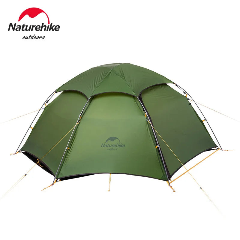 Naturehike Cloud Peak 2 People Tent T-type Zipper Camping Tent 20D Nylon Tent Double Layers Hiking Travel Backpacking Tent