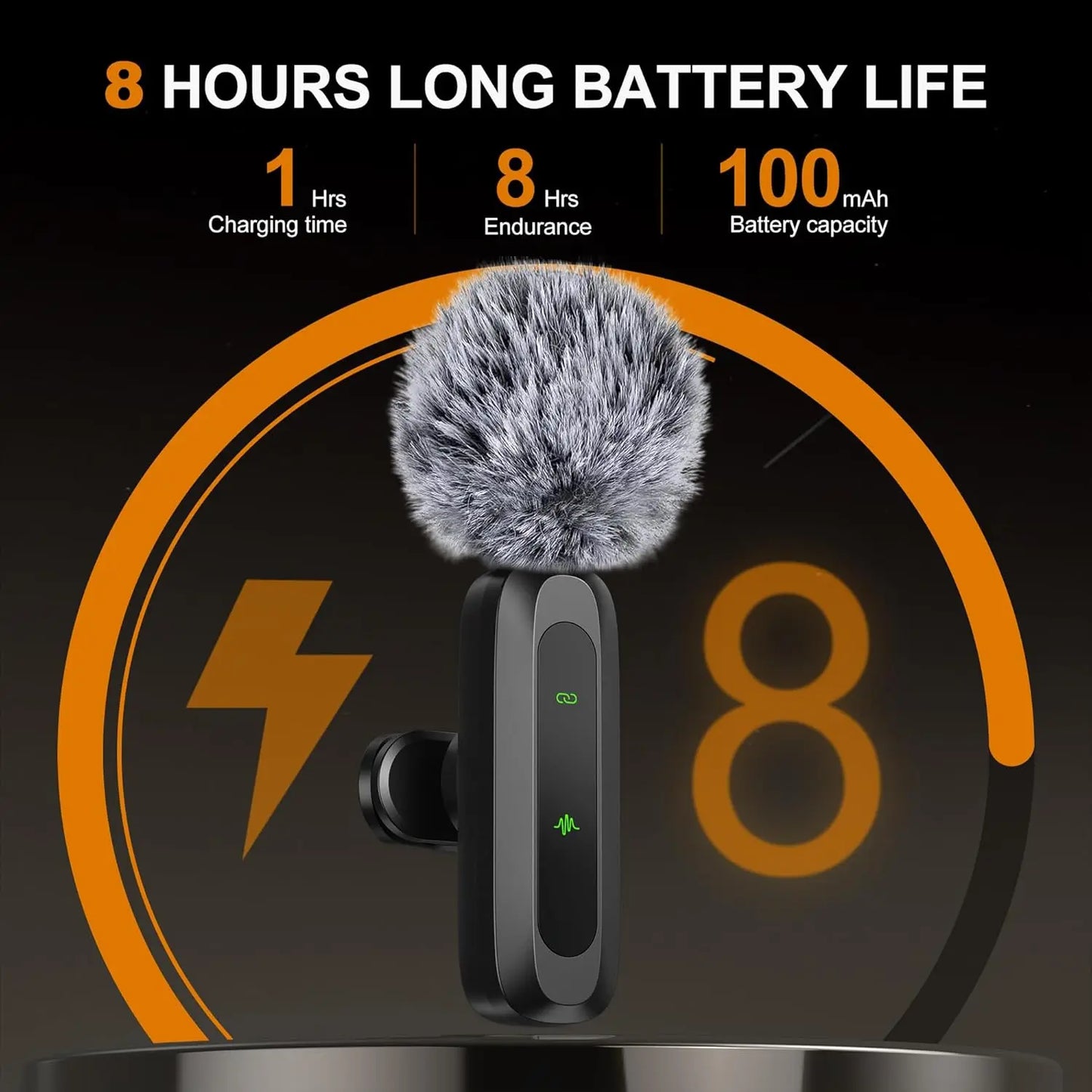 Professional Wireless Lavalier Microphone for iPhone iPad Android Laptop Live Broadcast Gaming Interview Vlog Recording Mini Mic