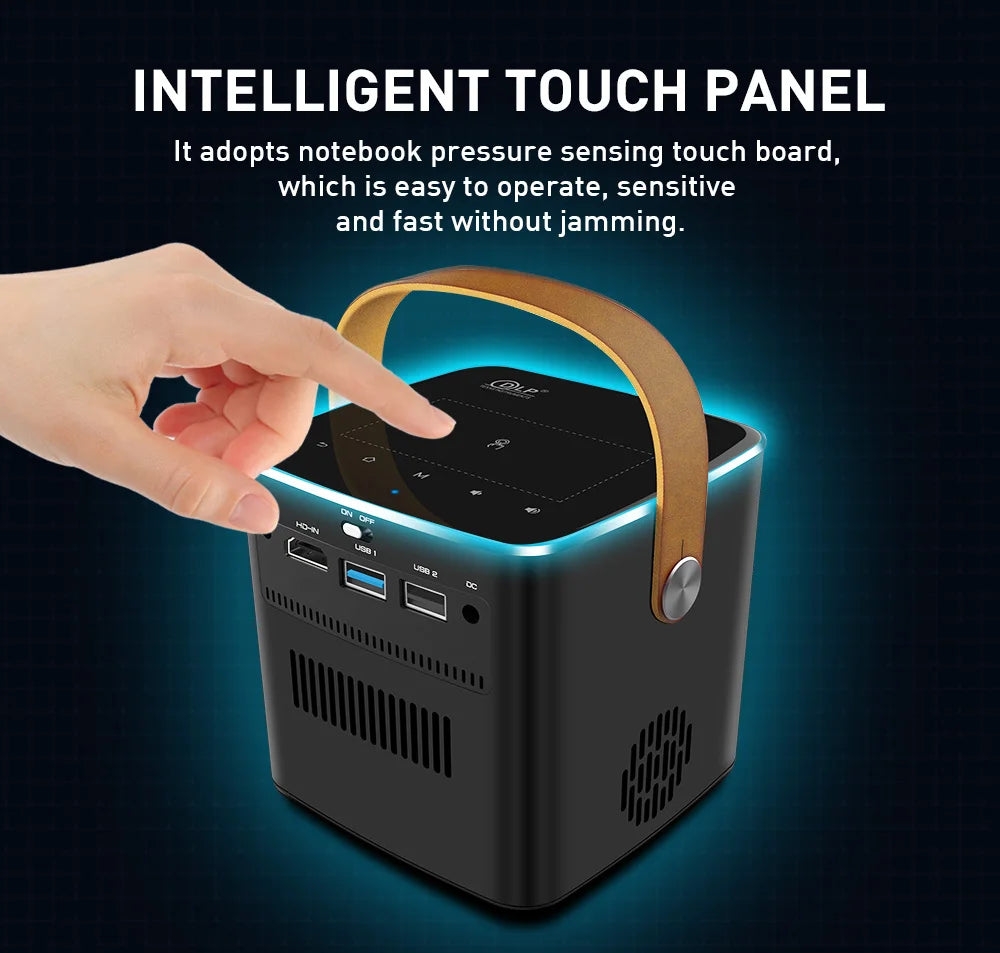 Mini Portable Projector Home Theater 4K 3D DLP Android Smart Ceiling Car Outdoor Wifi Bluetooth Mobile Battery Rechargeable LED