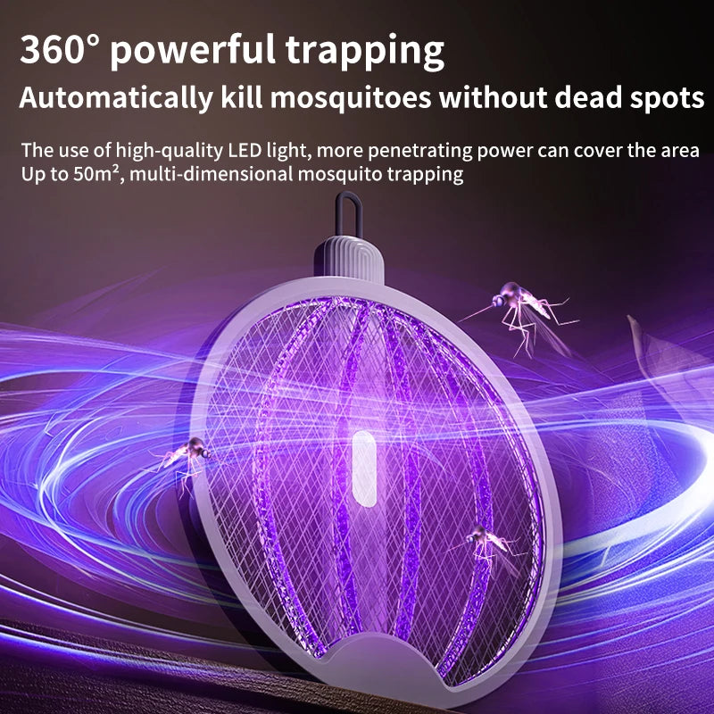 Tree-in-one Foldable Electric Mosquito Killer Fly Swatter Trap Light Wave Mosquito Luring Home Wall-Mounted Mosquito Killing