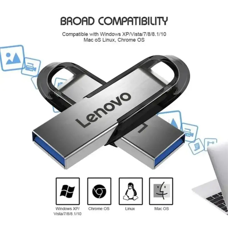 Lenovo 2TB USB 3.0 Pen Drive Metal High Speed Flash Disk 1TB 512GB Usb Memory Stick Pendrive 128gb For PC/Laptop/Ps4 Controler