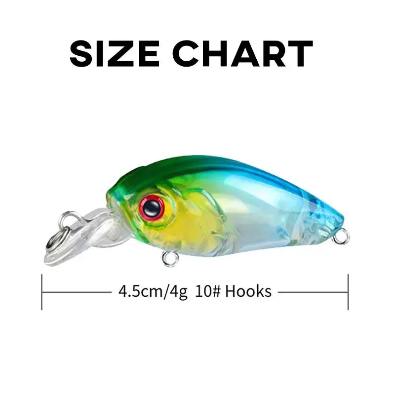 Crankbait Fishing Bait 8pcs 4g 4.5cm Artificial Hard Baits Crank Lure Set Sinking Minnow Jerkbait Wobbler Fishing Tackle Pesca