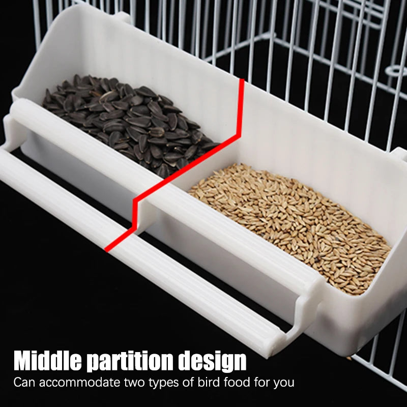 Parrot Birds Water Hanging Bowl Parakeet White Feeder Box Pet Cage Plastic Food Container Peony Cockatiels Budgerigar Supplies