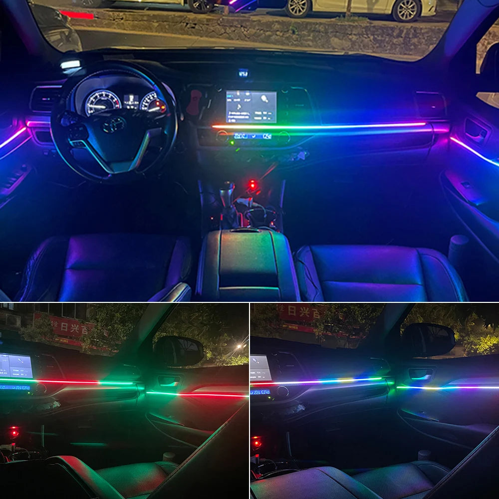 For 18 in 1 Symphony RGB LED 110cm Strips Car Atmosphere Light Bar Strips Replace the Broken Defective Replacement Ambient 12V