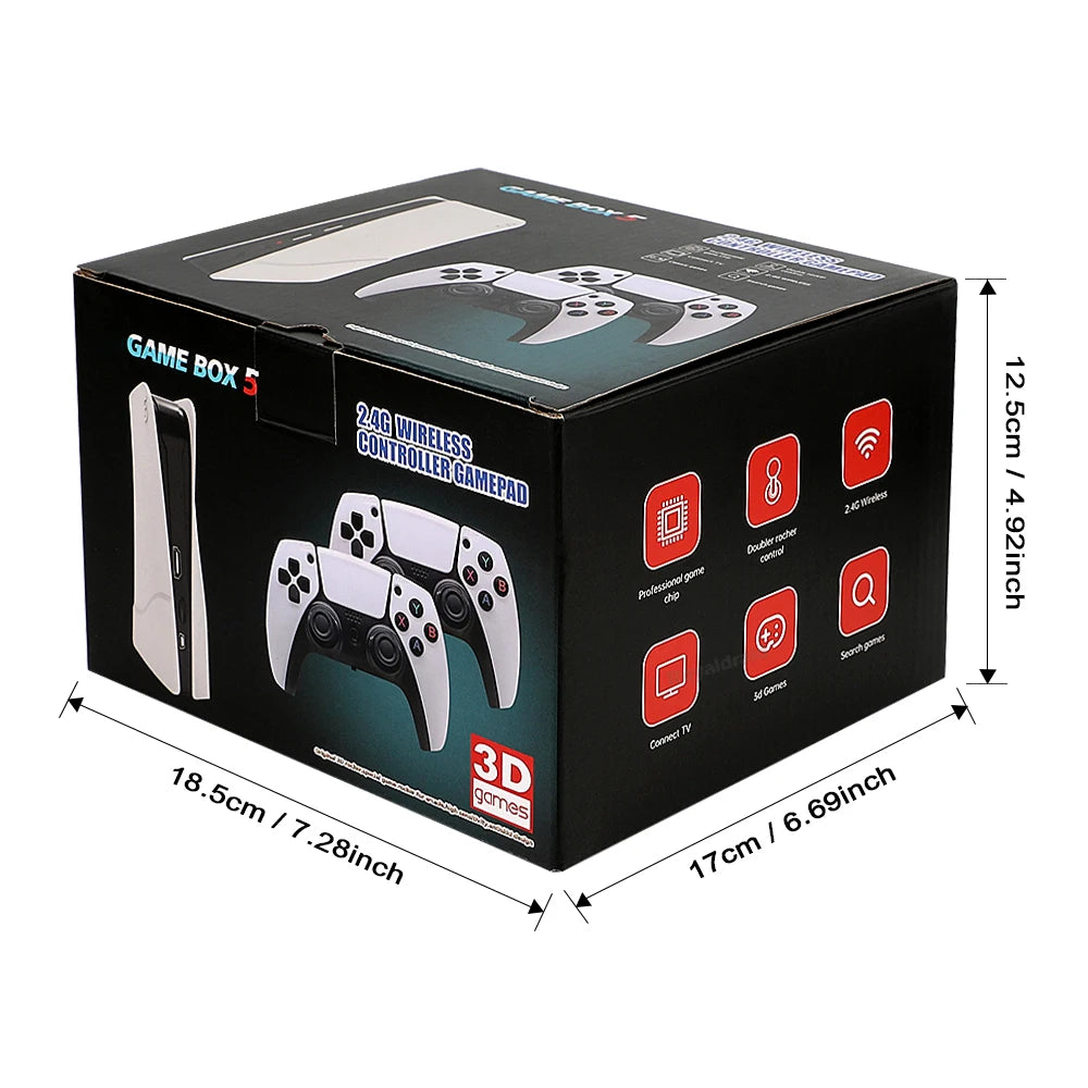 GB5 Video Game Console 256GB/128GB/64G 50000 + Retro Games HD TV Game Box 5 Two Gamepads For PS1/PPSPP/MAME Arcade Gaming Stick