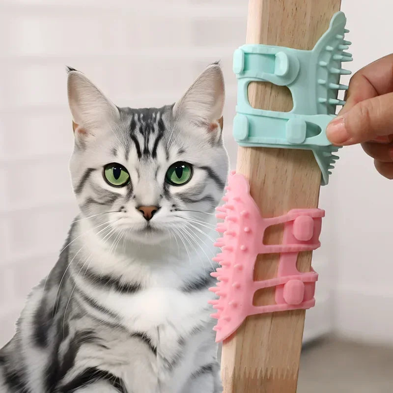 Pet Cat Hair Removal Massage Comb Cats Scratching Rubbing Brush kitten Grooming Self Cleaning Wall Corner Cat Scratcher Combs