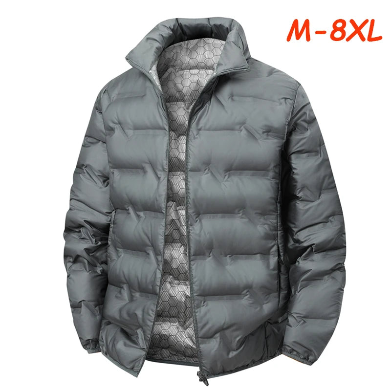 Men Winter New White Duck Down Jacket Warm Thick Stand Collar Windproof Puffer Jacket High Quality Waterproof Jacket Male 8XL