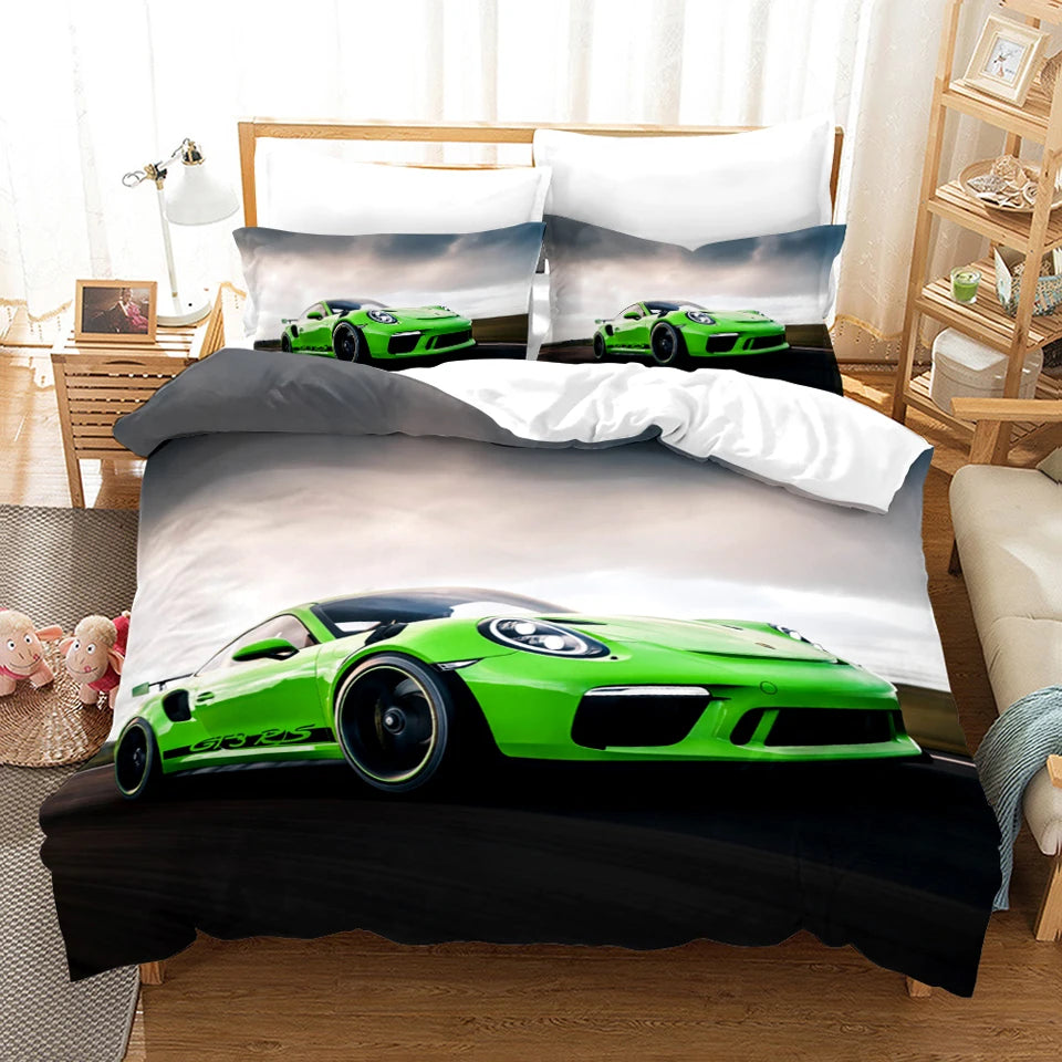 Sports Car Duvet Cover Set Luxury High Quality 3D Printed Bedding 2/3pcs Double Queen King Bedclothes Adults Boys Home Textile
