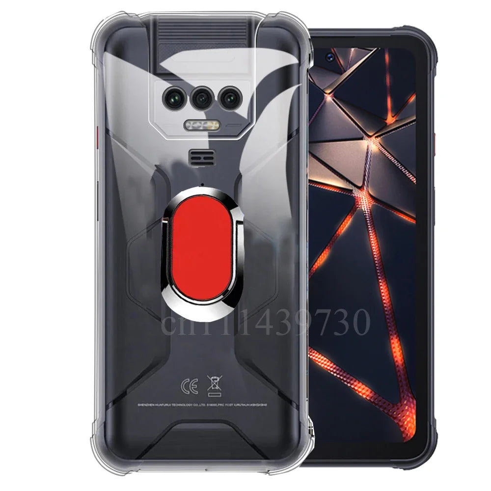 For Cubot KingKong 8 Power Ring Holder Case Black Soft TPU Camera Protection Back Phone Case For Cubot KingKong Power 6.5"
