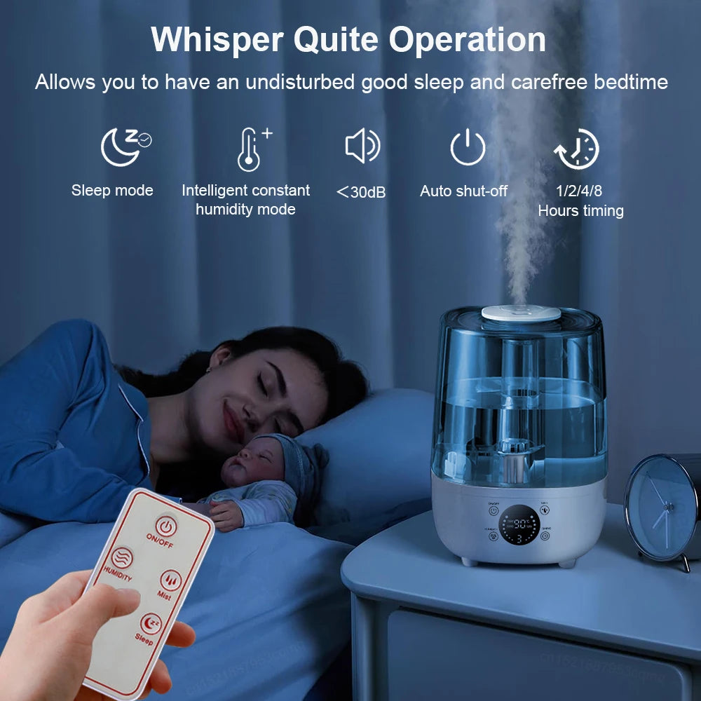 Air Humidifier Essential Oil Diffuser for Home Bedroom Aroma Humidifier 4L Capacity Ultrasonic Air Humidifier with Aromatherapy