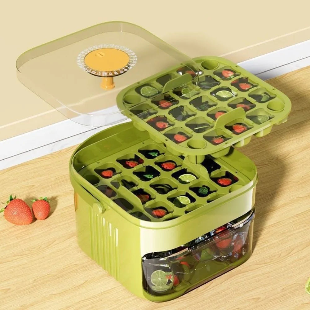 50-Cube Ice Maker with Easy Press Cap Large Capacity Double-layer Ice Cube Machine with Easy-press Lid Reusable Ice Cube Maker