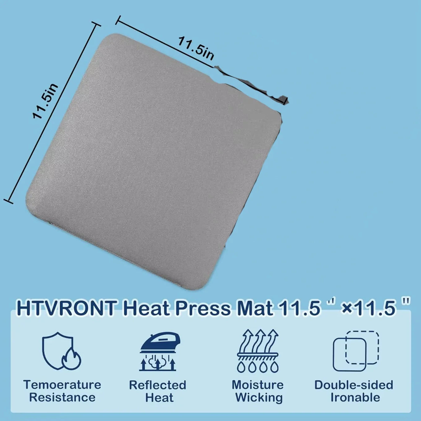 HTVRONT 15x15inch Easy Press Protective Resistant Mat Pad Heat Press Mat for Heat Press HTV T-Shirt For Heat Press Machines