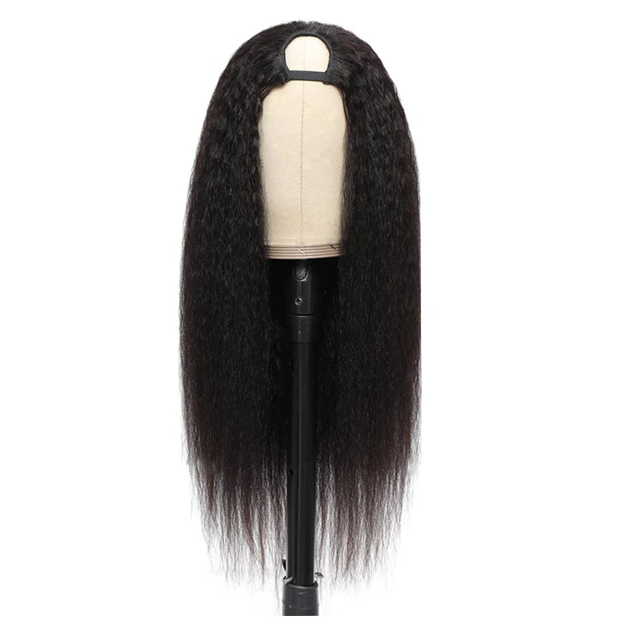 250% Kinky Straight U Part Wigs Human Hair No Leave Out No Glue Brazilian Body Wave U Part Human Hair Wigs For Women Virgin Hair